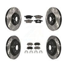 Load image into Gallery viewer, Front Rear Coated Drilled Slot Disc Brake Rotor &amp; Ceramic Pad Kit For Volvo XC60