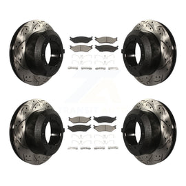 Front Rear Drill Slot Brake Rotor Ceramic Pad Kit For International IC TerraStar
