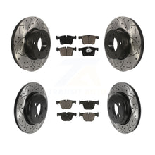 Load image into Gallery viewer, Front Rear Coated Drilled Slotted Disc Brake Rotors Ceramic Pad Kit For BMW 330i