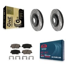 Load image into Gallery viewer, [Front] 2019-2022 Hyundai Nexo Performance Drilled &amp; Slotted Brake Rotor &amp; Ceramic Pads Kit For Max Braking