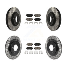 Charger l'image dans la galerie, Front Rear Coated Drill Slot Disc Brake Rotor Ceramic Pad Kit For Hyundai Sonata