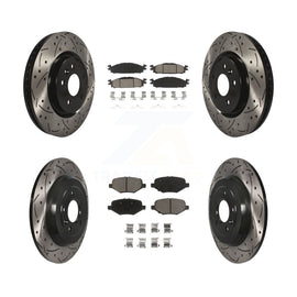 Front Rear Drilled Slot Brake Rotors Ceramic Pad Kit For 2016 Ford Explorer Base
