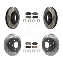 Charger l'image dans la galerie, Front Rear Coated Drill Slot Disc Brake Rotor Ceramic Pad Kit For Hyundai Sonata