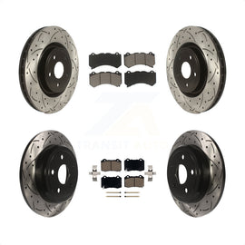 Front Rear Drilled Slot Brake Rotor Ceramic Pad Kit For Jeep Grand Cherokee 6.4L