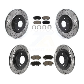 Front Rear Drilled Slot Brake Rotor & Ceramic Pad Kit For Hyundai Elantra GT Kia