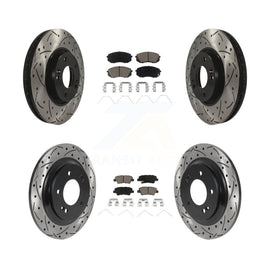 Front Rear Coat Drill Slot Disc Brake Rotor Ceramic Pad Kit For 2019 Kia Soul EV