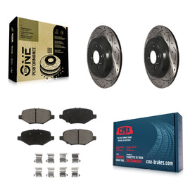 Rear Drilled Slot Disc Brake Rotor & Ceramic Pad Kit For 2016 Ford Explorer Base
