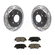 Charger l&#39;image dans la galerie, Rear Drill Slot Disc Brake Rotors Ceramic Pad Kit For Kia Forte Hyundai Veloster