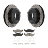 Front Drilled Slot Brake Rotor Ceramic Pad Kit For International TerraStar IC AE