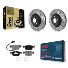 Load image into Gallery viewer, Front Coated Drilled Slot Disc Brake Rotor &amp; Ceramic Pad Kit For Audi A4 Quattro