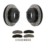 Rear Coat Drill Slot Disc Brake Rotors Ceramic Pad Kit For Ford F-350 Super Duty