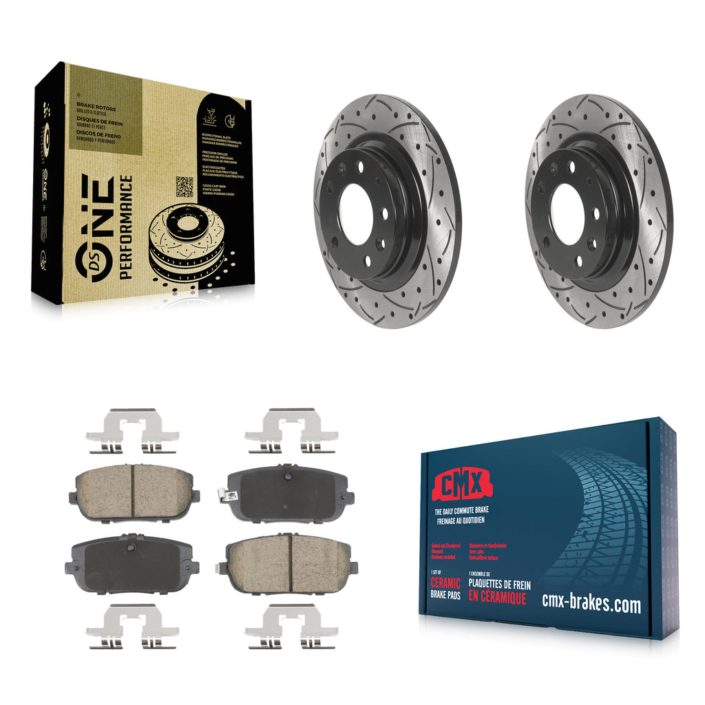 Rear Drill Slot Disc Brake Rotors Ceramic Pad Kit For 2006-2015 Mazda MX-5 Miata