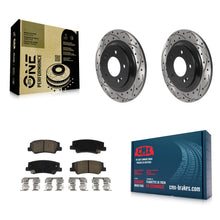 Charger l'image dans la galerie, Rear Coat Drill Slot Disc Brake Rotors Ceramic Pad Kit For Hyundai Sonata Kia K5