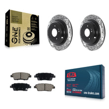 Charger l'image dans la galerie, Rear Coated Drilled Slotted Disc Brake Rotor And Ceramic Pad Kit For Genesis G80