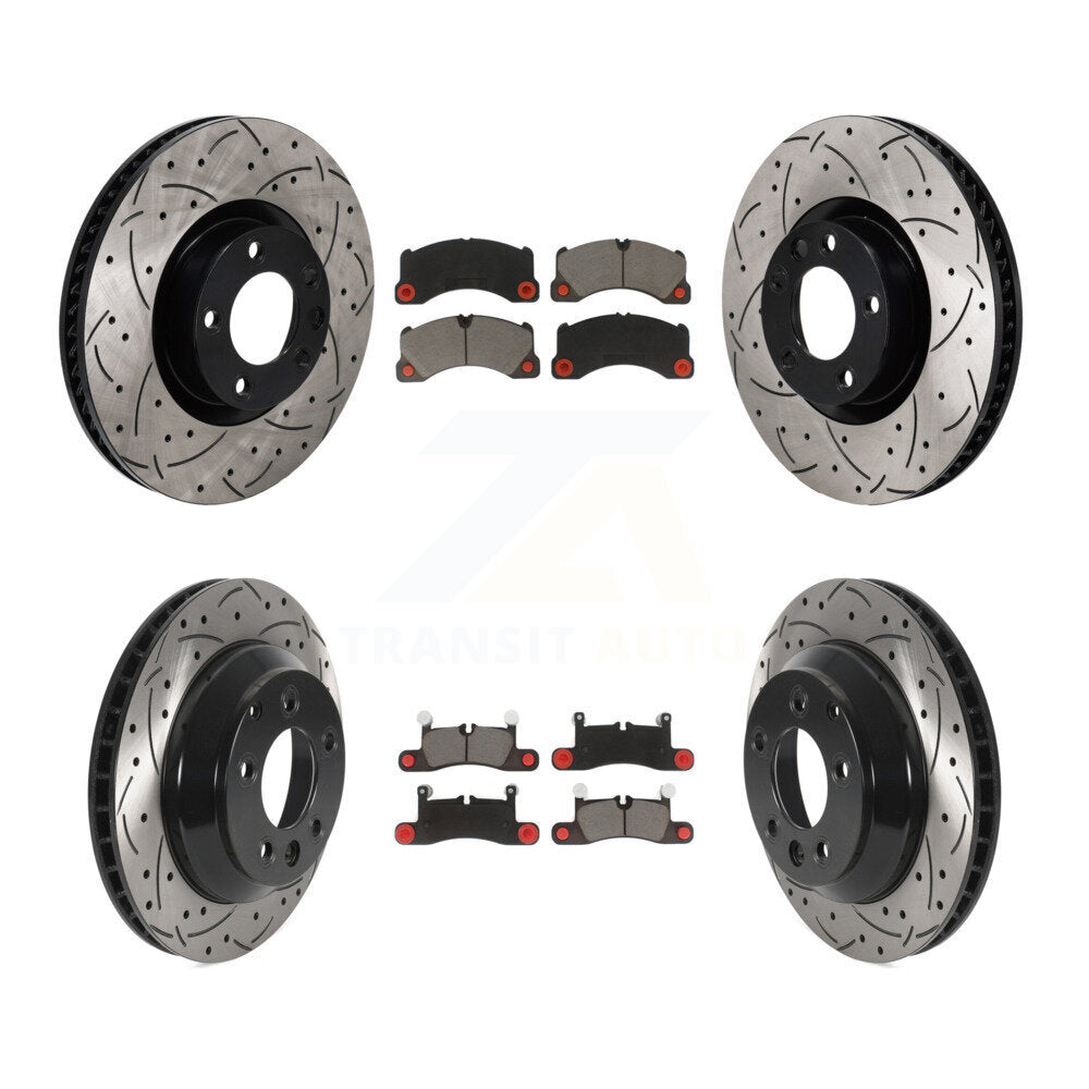 Front Rear Disc Brake Rotor Ceramic Pad Kit (6Pc) For Volkswagen Touareg Porsche