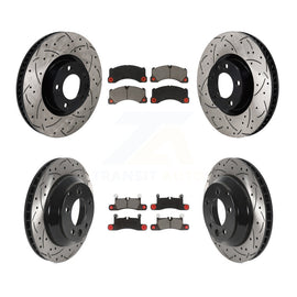 Front Rear Disc Brake Rotor Ceramic Pad Kit (6Pc) For Volkswagen Touareg Porsche