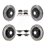 Front Rear Coat Drill Slot Disc Brake Rotor Ceramic Pad Kit For Subaru Crosstrek