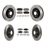 Front Rear Drilled Slot Brake Rotors Ceramic Pad Kit For Mazda CX-5 Turbocharged