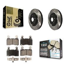 Load image into Gallery viewer, Front Coated Drill Slot Disc Brake Rotor Ceramic Pad Kit For Chevrolet Camaro SS