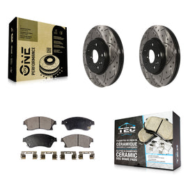 Front Drilled Slot Brake Rotor Ceramic Pad Kit For Chevrolet Cruze Sonic Limited