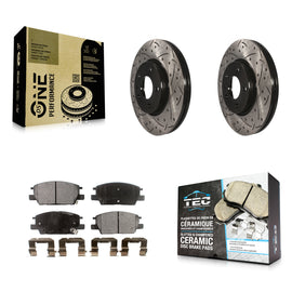 Front Drilled Slot Brake Rotors Ceramic Pad Kit For Chevrolet Equinox Malibu GMC