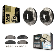 Charger l'image dans la galerie, Front Drill Slot Brake Rotor Ceramic Pad Kit For Ford F-350 Super Duty F-250 4WD