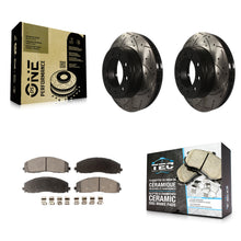 Charger l'image dans la galerie, Front Drilled Slot Brake Rotor &amp; Ceramic Pad Kit For Ford F-350 Super Duty F-250