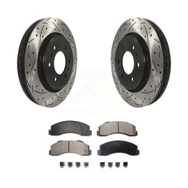Front Drilled Slot Brake Rotor Ceramic Pad Kit For Ford F-150 Expedition Lincoln