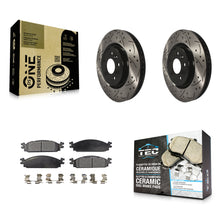 Load image into Gallery viewer, [Front] 2009-2010 Lincoln MKS Performance Drilled &amp; Slotted Brake Rotor &amp; Ceramic Pads Kit For Max Braking