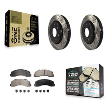 Charger l'image dans la galerie, Front Drilled Slot Brake Rotors Ceramic Pad Kit For Ford F-150 With 7 Lug Wheels