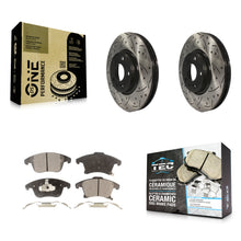 Charger l'image dans la galerie, Front Drilled Slot Disc Brake Rotors Ceramic Pad Kit For Ford Fusion Lincoln MKZ