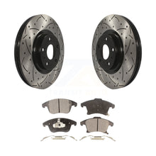 Charger l&#39;image dans la galerie, Front Drilled Slot Disc Brake Rotors Ceramic Pad Kit For Ford Fusion Lincoln MKZ