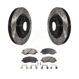 Front Drilled Slot Brake Rotor Ceramic Pad Kit For Jeep Dodge Patriot Mitsubishi