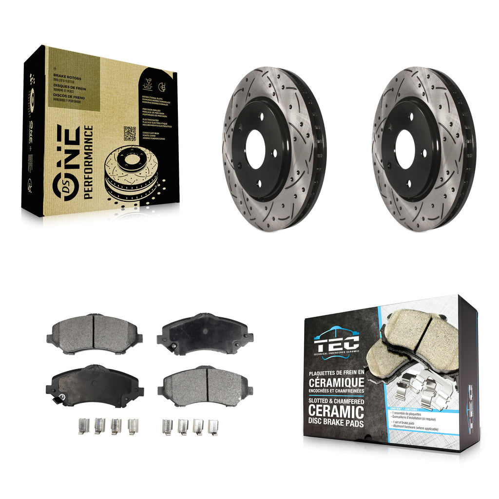 Kit de plaquettes en céramique pour Rotors de frein à fente avant, pour Dodge Grand Caravan Chrysler &amp; 
