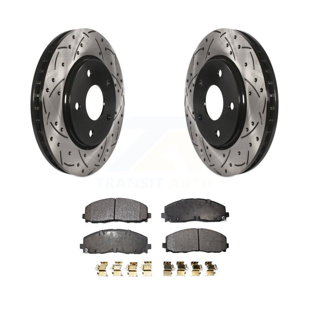 Kit de plaquettes en céramique pour Rotor de frein à disque, fente de forage à revêtement avant, pour Dodge Grand Caravan 