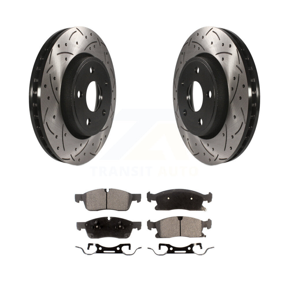 Kit de plaquettes en céramique pour Rotors de frein à disque, fente de perçage avant, pour Jeep Grand Cherokee Dodge 