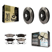 Charger l'image dans la galerie, Kit de plaquettes de frein en céramique, Rotors de frein à fente avant percés pour Jeep Grand Cherokee Dodge WK 