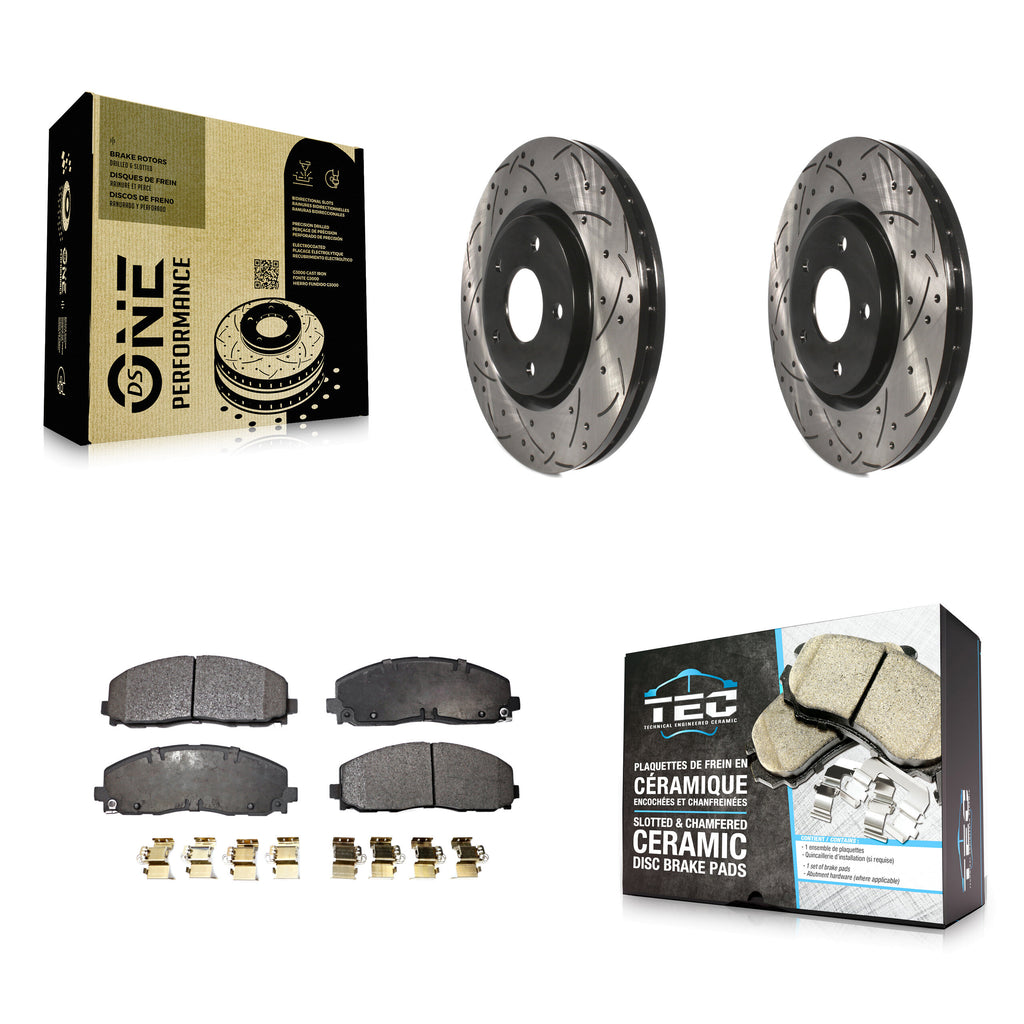 Kit de plaquettes en céramique pour Rotors de frein à fente avant, pour Dodge Grand Caravan Chrysler &amp; 