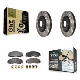 Front Drill Slot Brake Rotors Ceramic Pad Kit For Dodge Grand Caravan Chrysler &