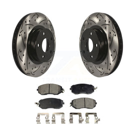 Front Drilled Slot Brake Rotor Ceramic Pad Kit For Subaru Impreza Scion FR-S BRZ