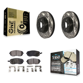 Front Drill Slot Brake Rotor Ceramic Pad Kit For Subaru Impreza Legacy Saab 9-2X
