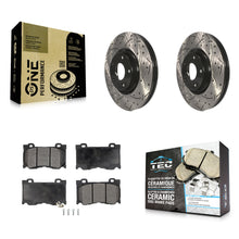 Load image into Gallery viewer, [Front] 2017-2018 INFINITI Q70 Hybrid Performance Drilled &amp; Slotted Brake Rotor &amp; Ceramic Pads Kit For Max Braking