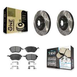 Front Drilled Slot Brake Rotor & Ceramic Pad Kit For Nissan Murano Altima Maxima