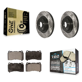 Front Drill Slot Brake Rotor Ceramic Pad Kit For Toyota 86 Without Brembo Brakes