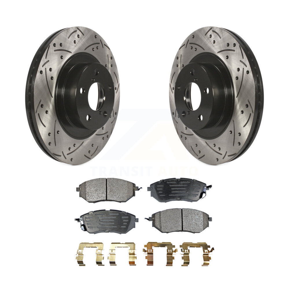 Front Drilled Slot Brake Rotor Ceramic Pad Kit For Subaru Legacy 3.0 R with 3.0L