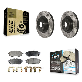 Front Drilled Slot Brake Rotor Ceramic Pad Kit For Subaru Legacy 3.0 R with 3.0L