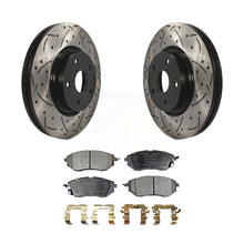 Charger l&#39;image dans la galerie, Front Drilled Slot Brake Rotors Ceramic Pad Kit For Subaru Outback Legacy WRX B9