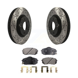 Front Drill Slot Brake Rotors Ceramic Pad Kit For Hyundai Tucson Kia Sportage EV