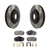 Front Drill Slot Brake Rotors Ceramic Pad Kit For Hyundai Tucson Kia Sportage EV