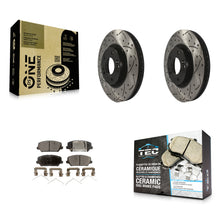 Load image into Gallery viewer, Front Drill Slot Disc Brake Rotor Ceramic Pad Kit For Kia Forte Hyundai Veloster
